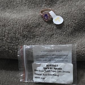 Rose Gold Plated Purple Topaz Ring